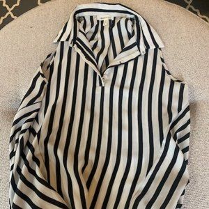 Monteau Draped Striped Sleeveless Blouse